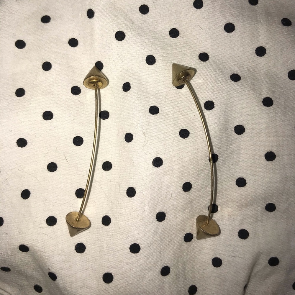 Long Studded Gold Earrings